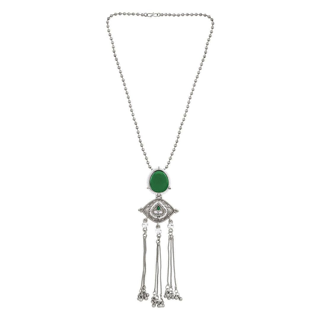 Teejh Kanira Green Silver Necklace