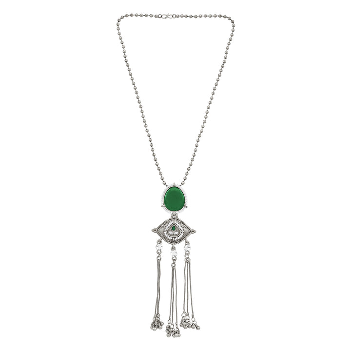 Teejh Kanira Green Silver Necklace