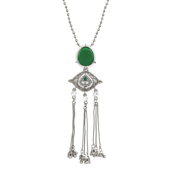 Teejh Kanira Green Silver Necklace