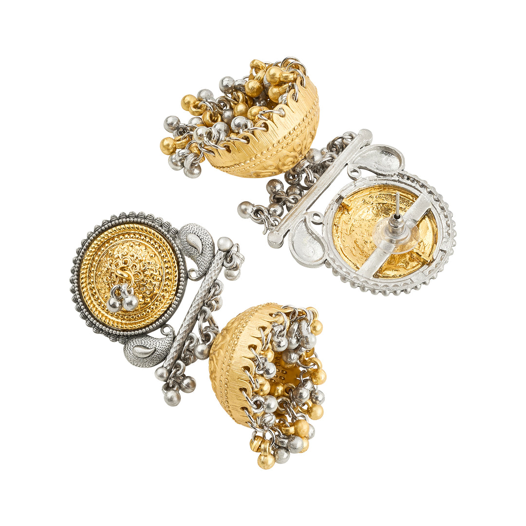 Teejh Svar Dual Tone Ghungroo Jhumka