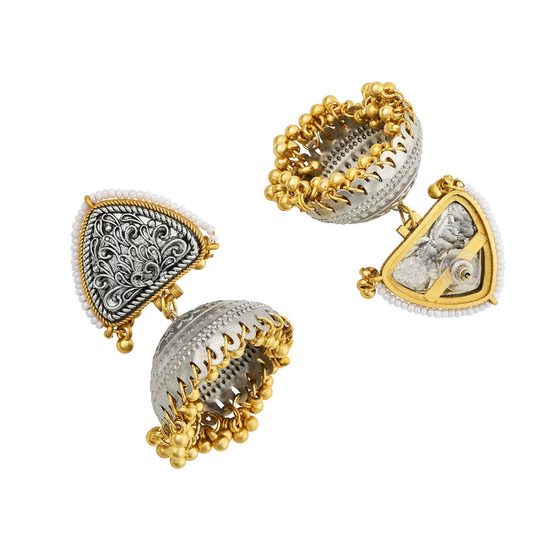 Teejh Noorva Dual Tone  Ghungroo Jhumkas