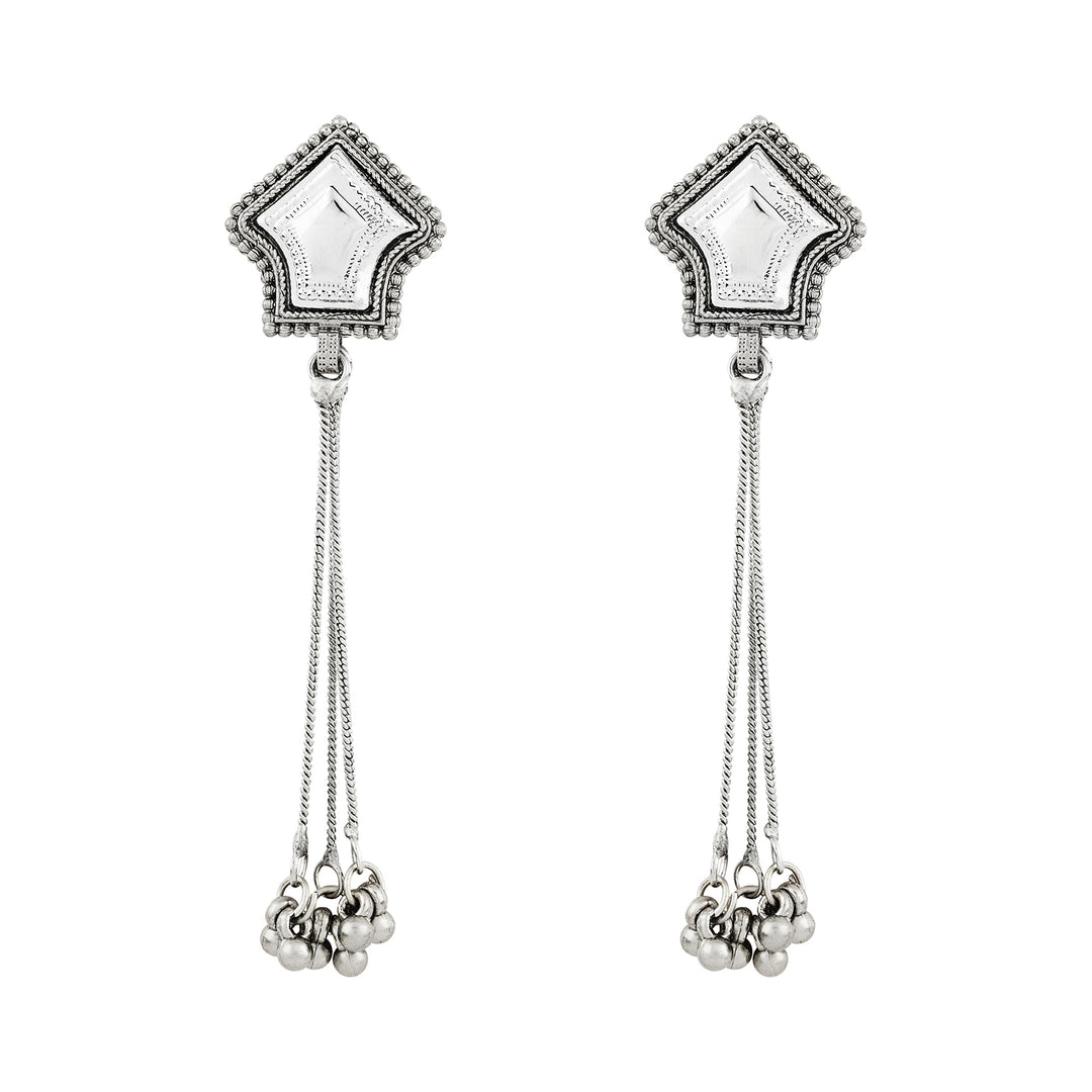 Teejh Riba Silver Ghungroo Danglers