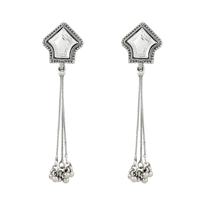 Teejh Riba Silver Ghungroo Danglers