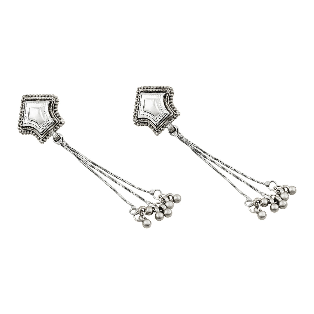 Teejh Riba Silver Ghungroo Danglers