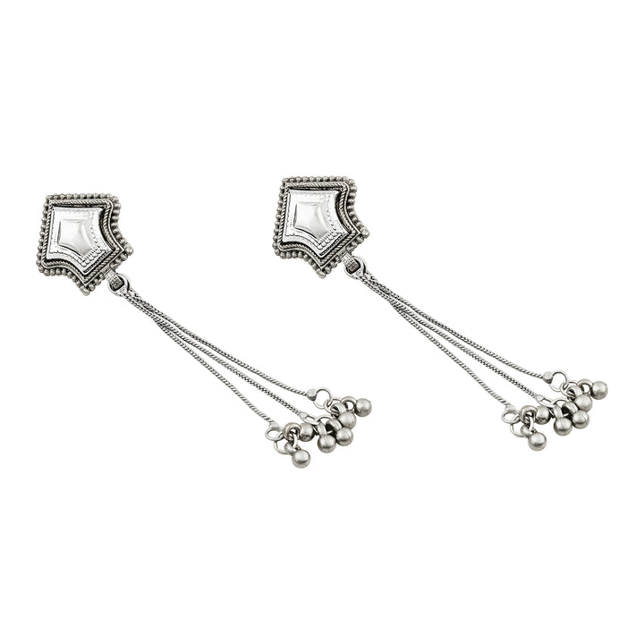 Teejh Riba Silver Ghungroo Danglers