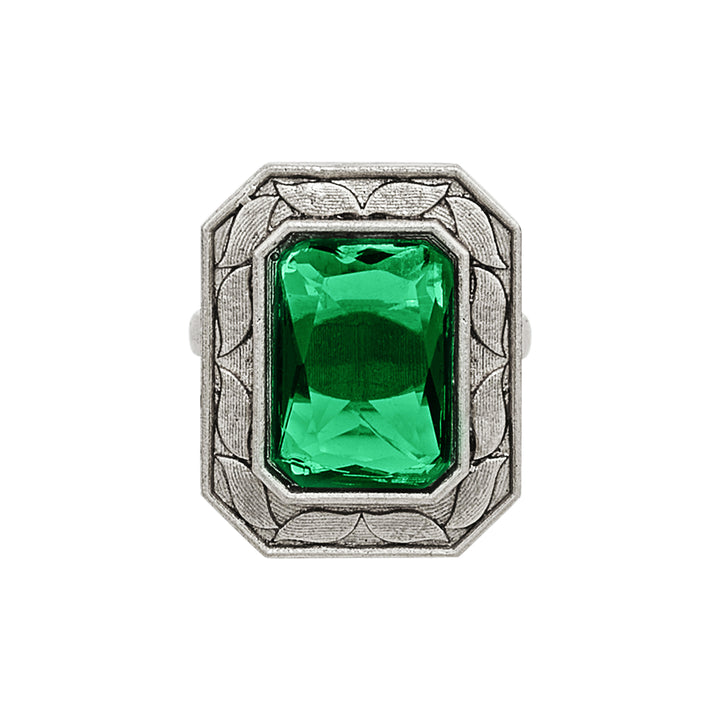 Teejh Ayla silver and Green Stone Ring