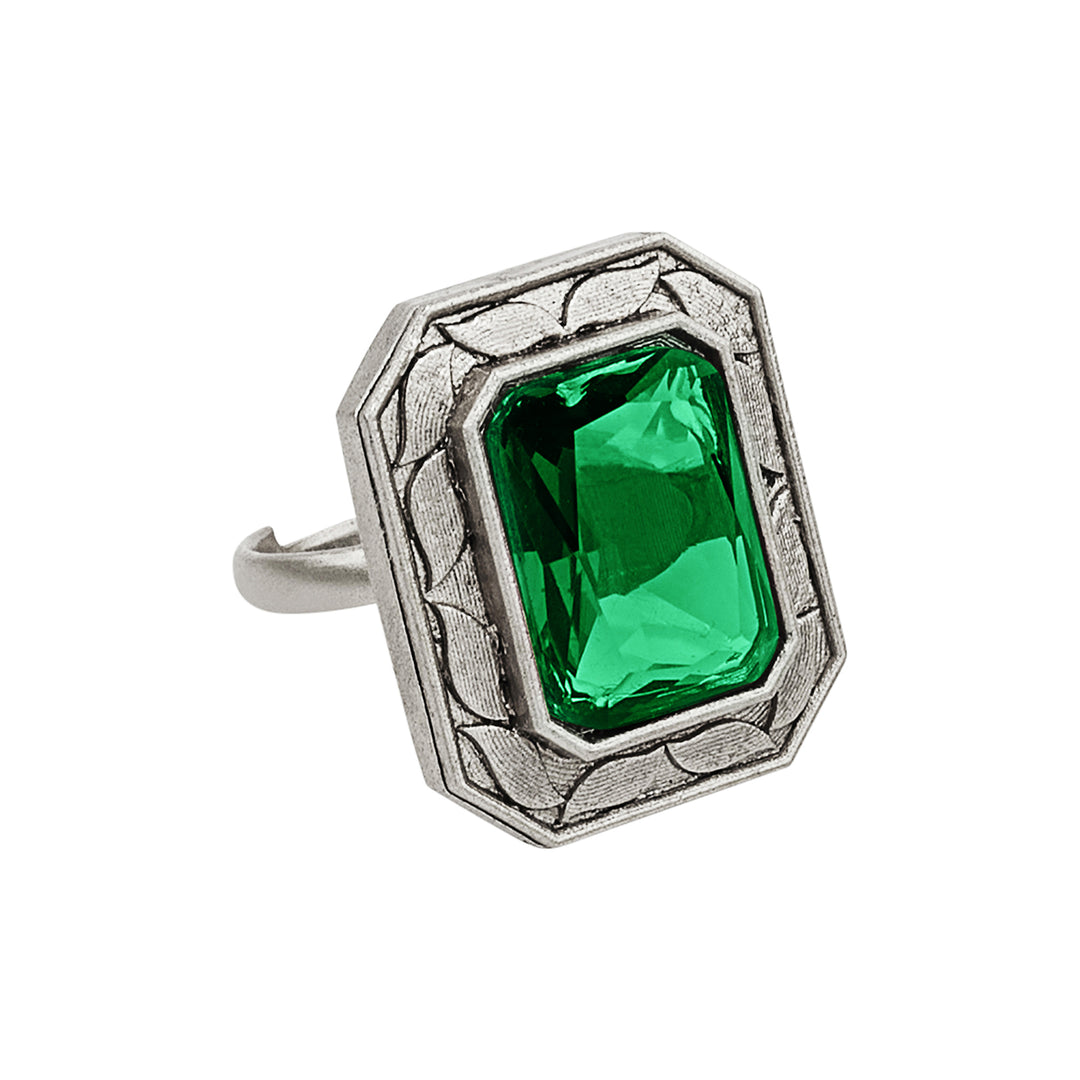 Teejh Ayla silver and Green Stone Ring