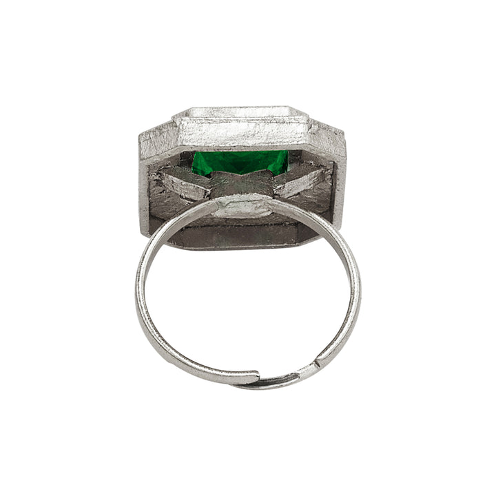 Teejh Ayla silver and Green Stone Ring