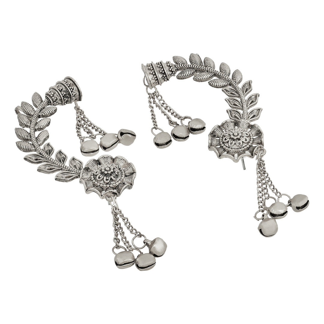 Teejh Riti Silver Ghungroo Earcuffs
