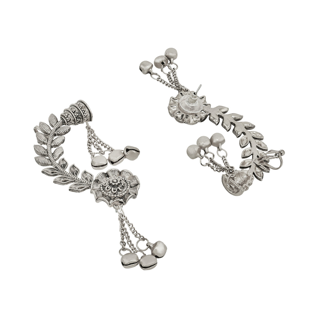 Teejh Riti Silver Ghungroo Earcuffs