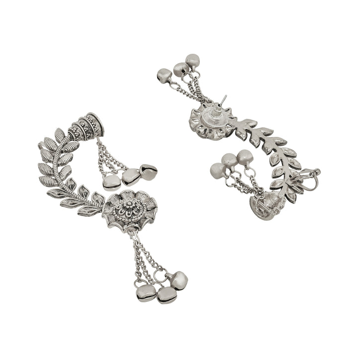Teejh Riti Silver Ghungroo Earcuffs