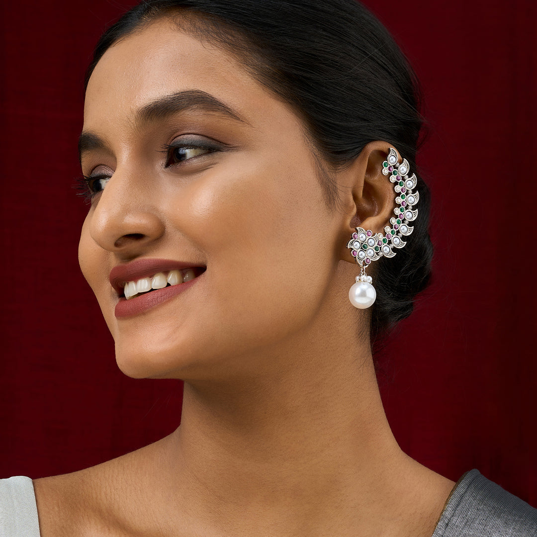Teejh Zaray Silver Stones and Pearls Earcuffs