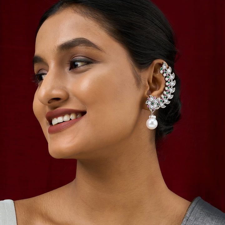 Teejh Zaray Silver Stones and Pearls Earcuffs