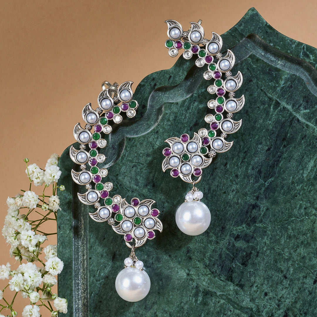 Teejh Zaray Silver Stones and Pearls Earcuffs