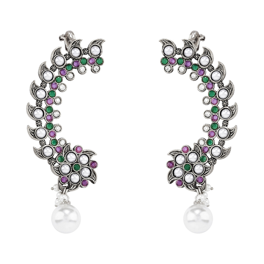 Teejh Zaray Silver Stones and Pearls Earcuffs