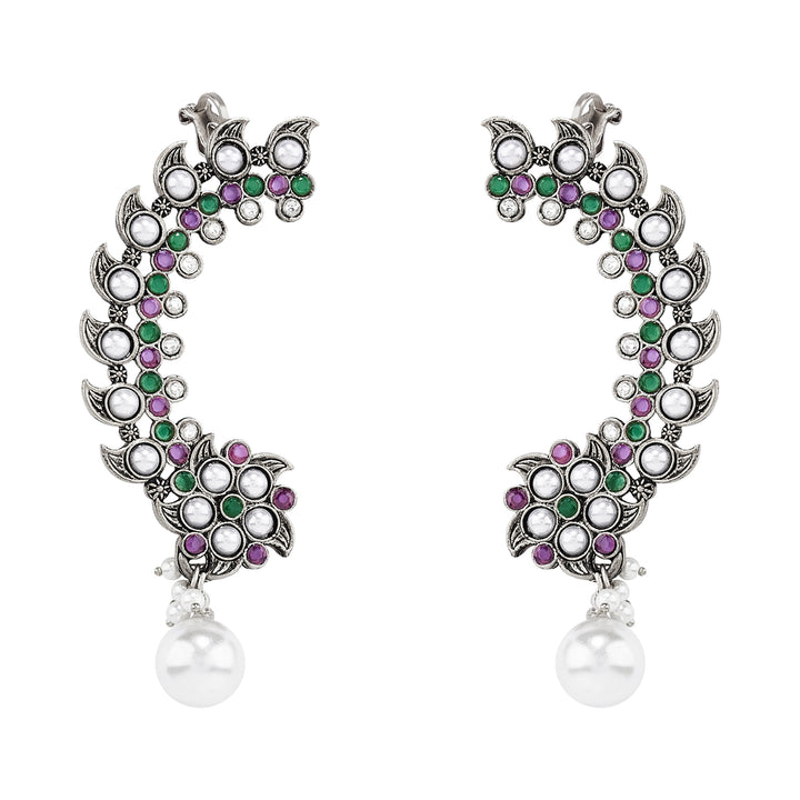 Teejh Zaray Silver Stones and Pearls Earcuffs