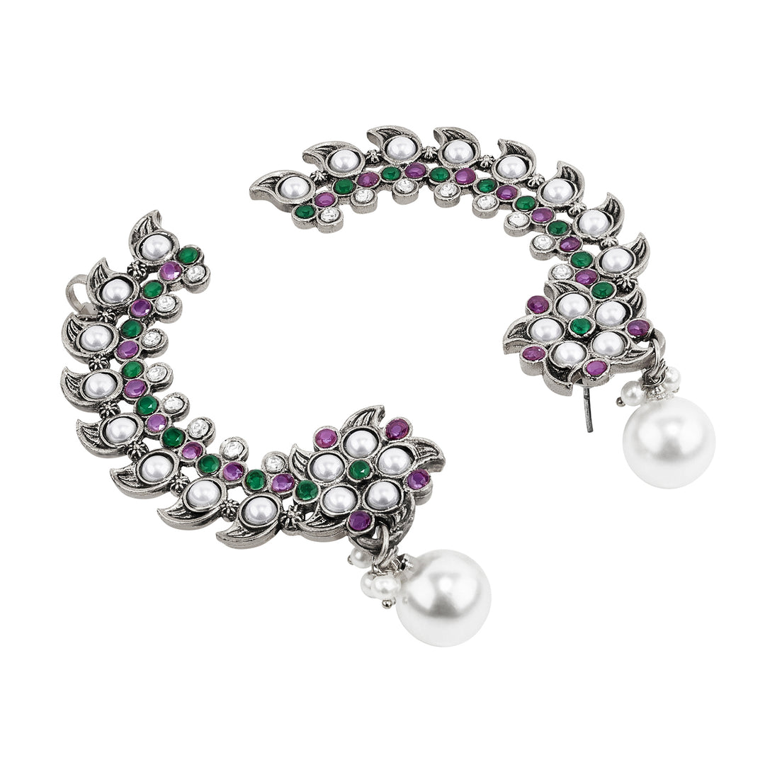 Teejh Zaray Silver Stones and Pearls Earcuffs