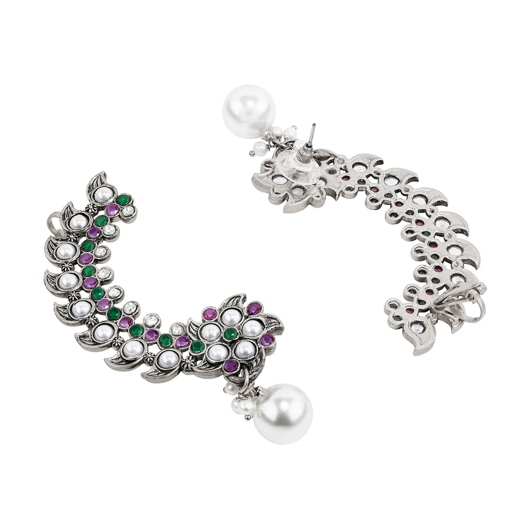Teejh Zaray Silver Stones and Pearls Earcuffs