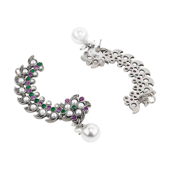 Teejh Zaray Silver Stones and Pearls Earcuffs