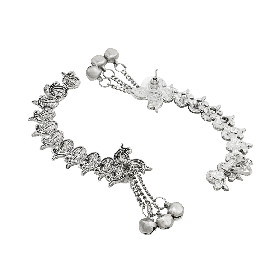 Teejh Shaank Silver Ghungroo Earcuffs