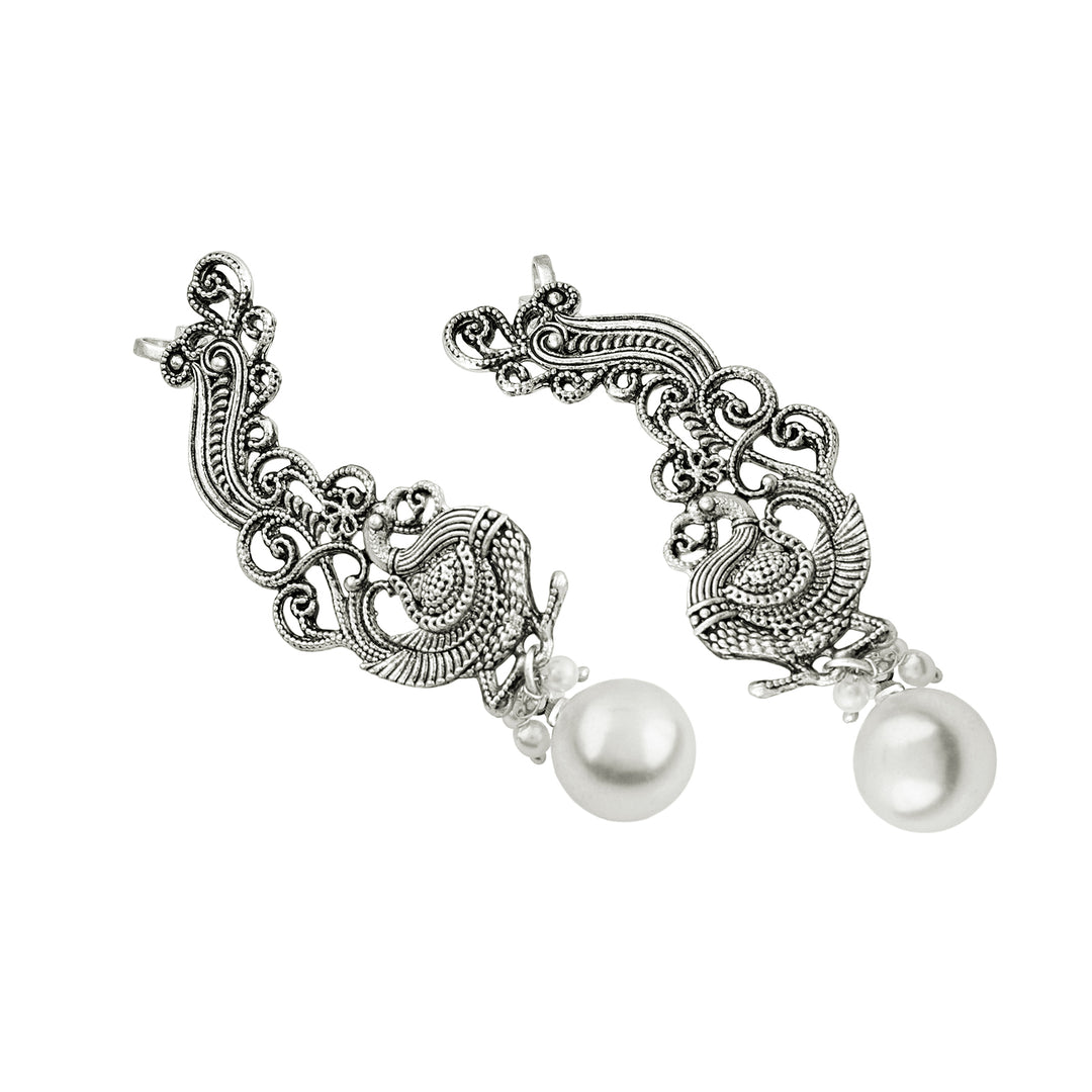 Teejh Karika Silver Pearl Earcuffs