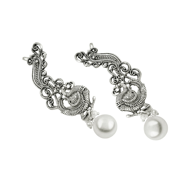 Teejh Karika Silver Pearl Earcuffs