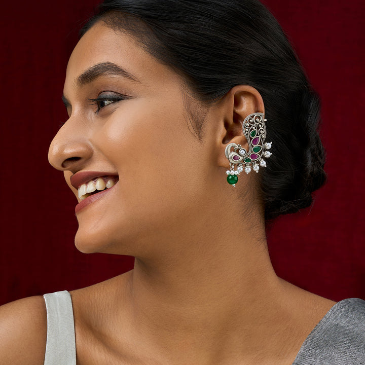 Teejh Mor Silver and Pearl Beaded Earcuffs