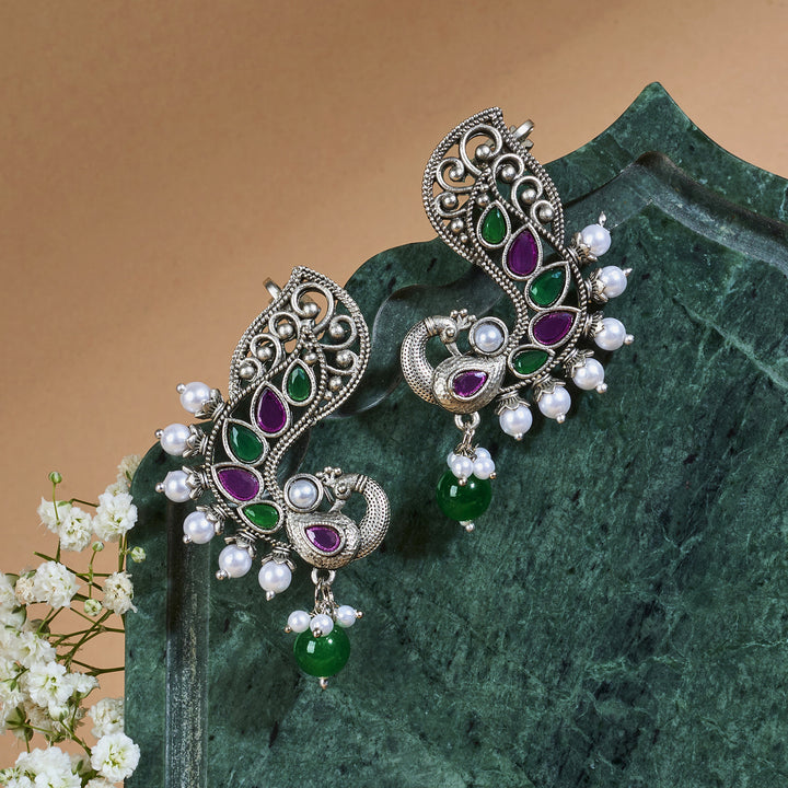 Teejh Mor Silver and Pearl Beaded Earcuffs