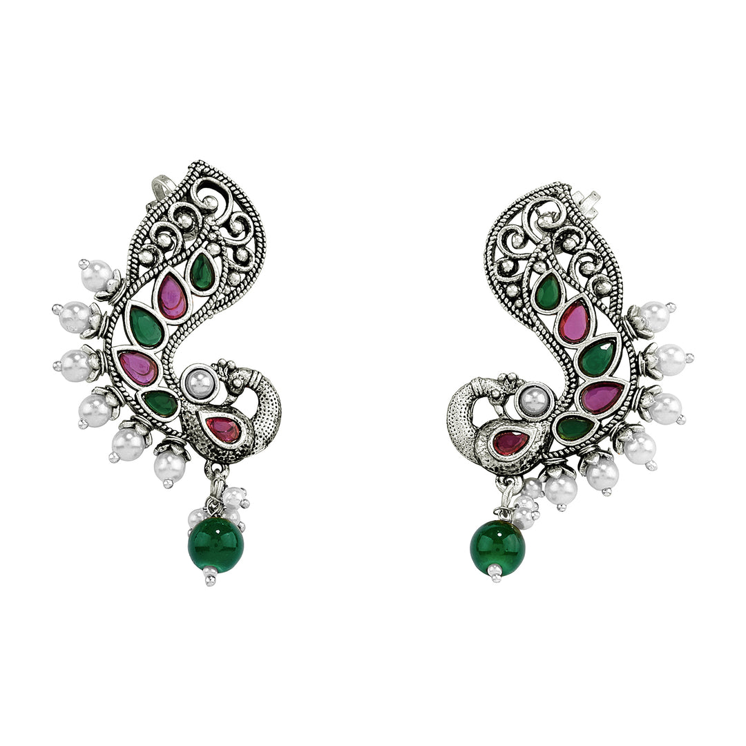 Teejh Mor Silver and Pearl Beaded Earcuffs