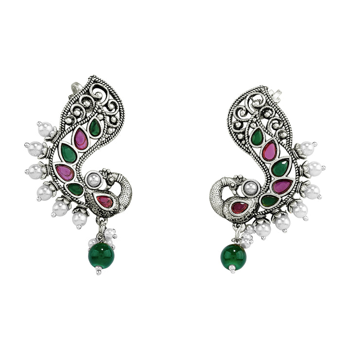 Teejh Mor Silver and Pearl Beaded Earcuffs