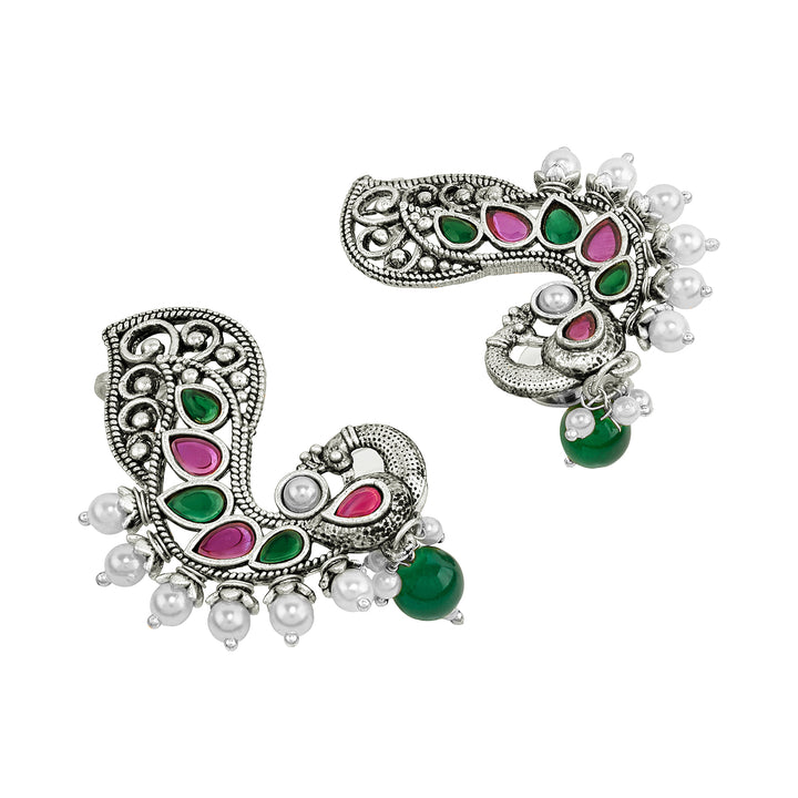 Teejh Mor Silver and Pearl Beaded Earcuffs