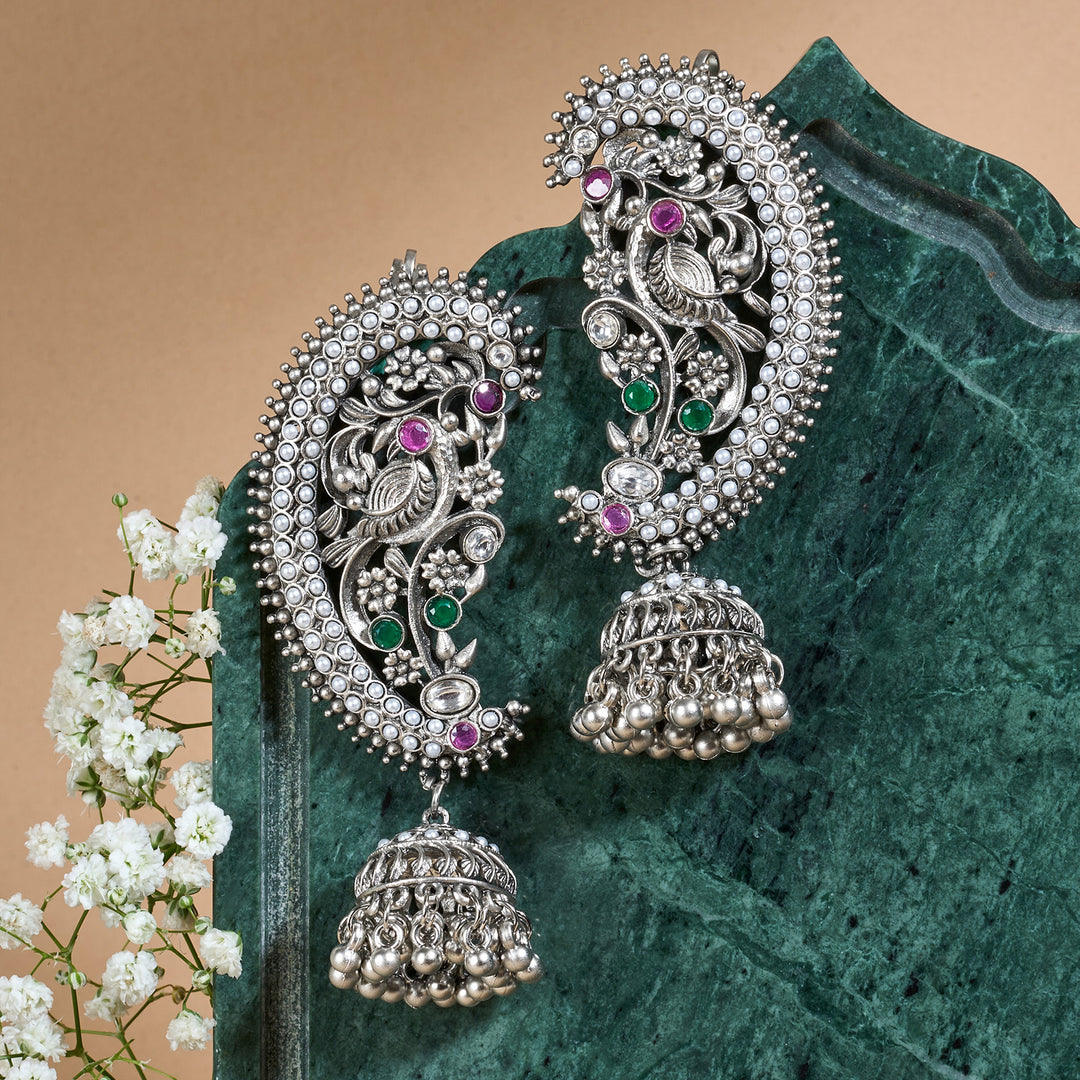 Teejh Kanthika Silver Stones Earcuffs