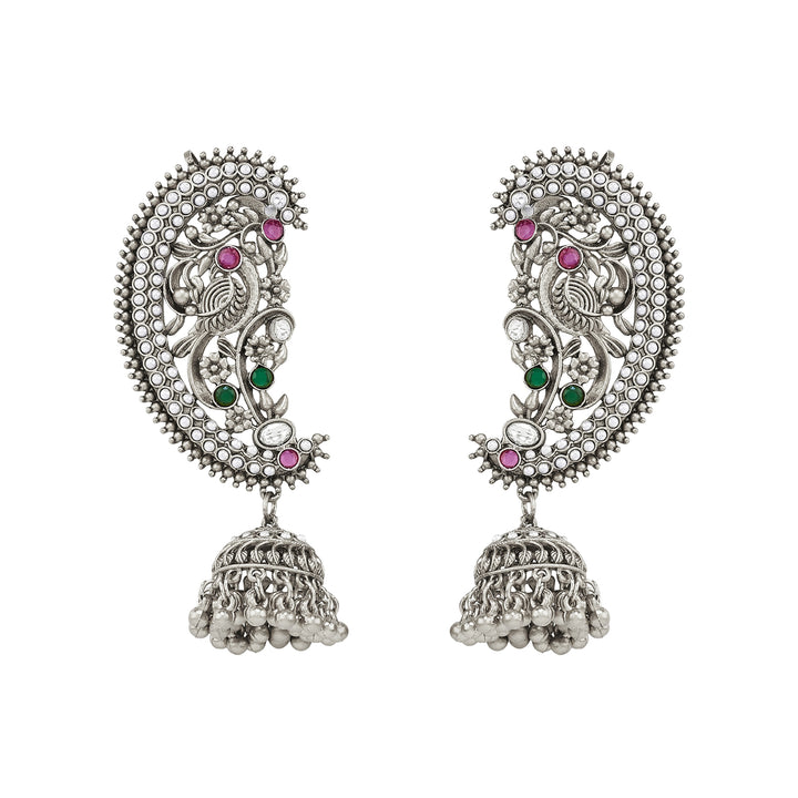 Teejh Kanthika Silver Stones Earcuffs