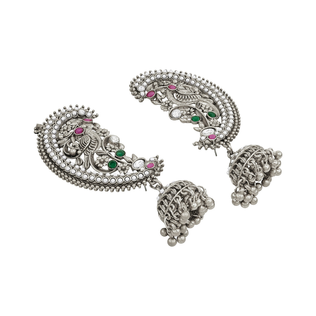 Teejh Kanthika Silver Stones Earcuffs
