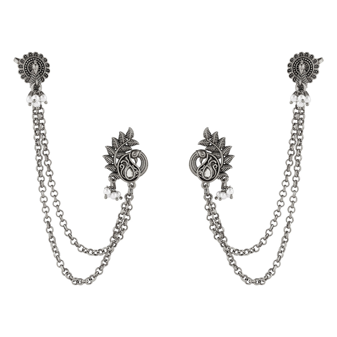 Teejh Keri Silver Oxidised Earcuffs