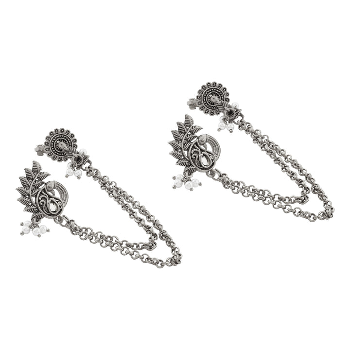 Teejh Keri Silver Oxidised Earcuffs