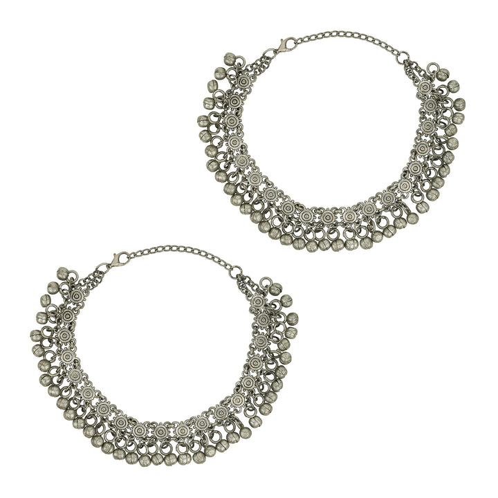 Teejh Irava Silver Ghungroo Anklets