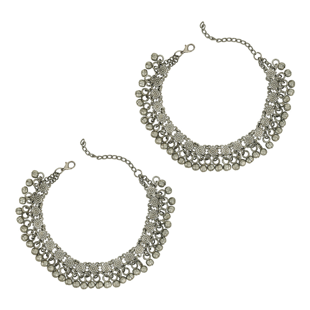 Teejh Irava Silver Ghungroo Anklets