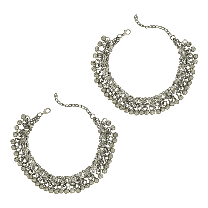 Teejh Irava Silver Ghungroo Anklets