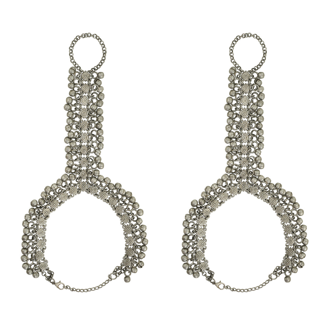 Teejh Krusna Silver Ghungroo Anklet