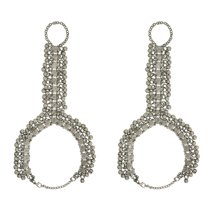Teejh Krusna Silver Ghungroo Anklet
