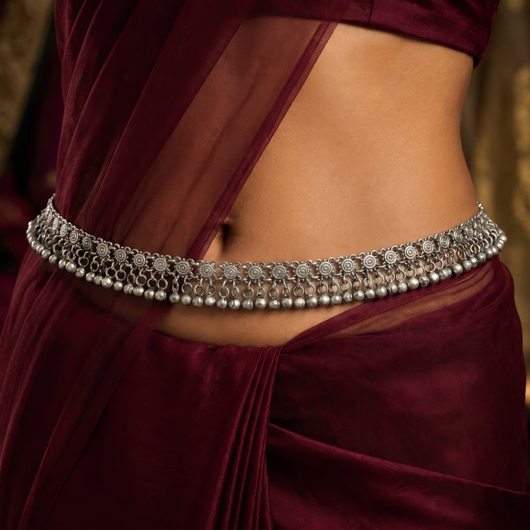 Teejh Liala Silver Ghungroo Kamarbandh