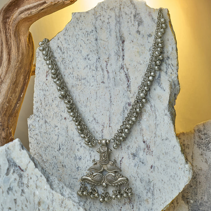 Teejh Bani Silver Ghungroo Necklace