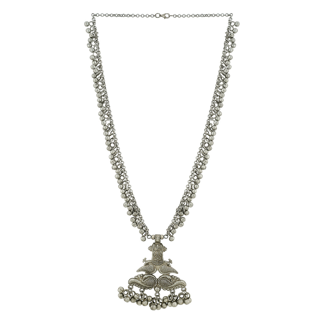 Teejh Bani Silver Ghungroo Necklace
