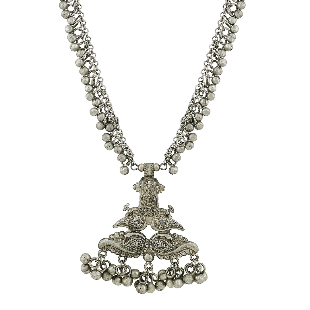 Teejh Bani Silver Ghungroo Necklace