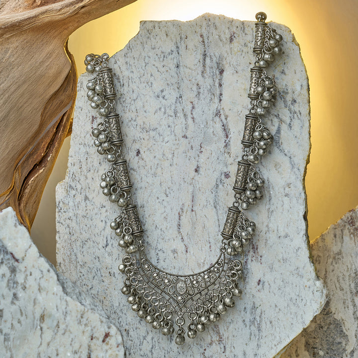 Teejh Nainika Silver Ghungroo Necklace