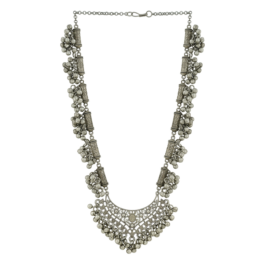 Teejh Nainika Silver Ghungroo Necklace