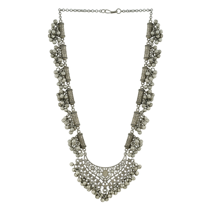 Teejh Nainika Silver Ghungroo Necklace
