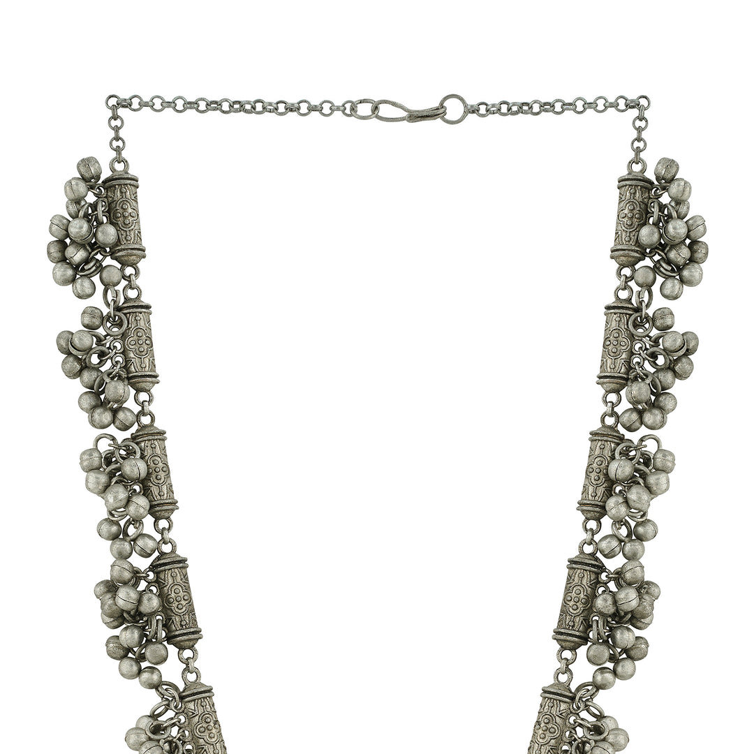 Teejh Nainika Silver Ghungroo Necklace