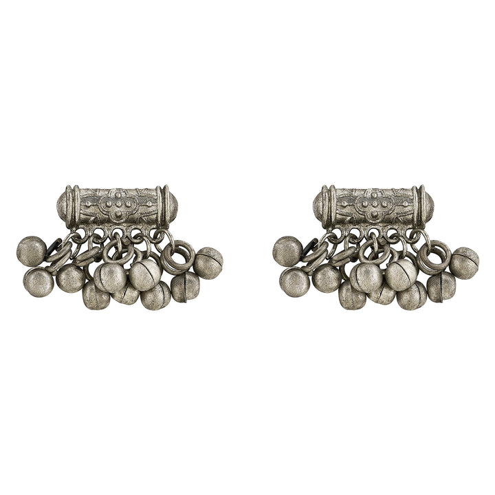 Teejh Granthi Silver Ghungroo Necklace Set